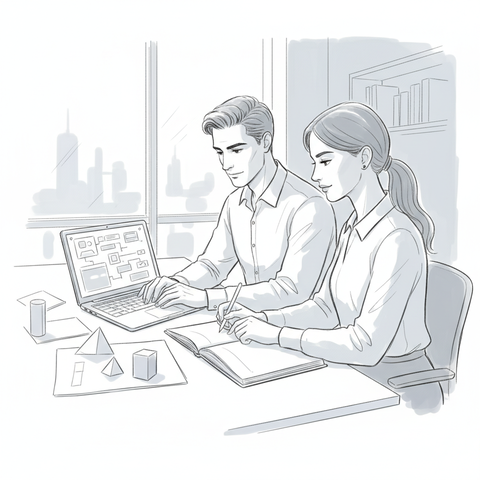 Предприниматель изучает инструменты личного кабинета продавца Wildberries на ноутбуке, планируя системный выход на маркетплейс и аналитику продаж.