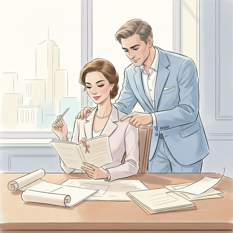 Специалист изучает документы на жилую недвижимость и проверяет наличие юридических обременений, арестов или залога перед покупкой квартиры.