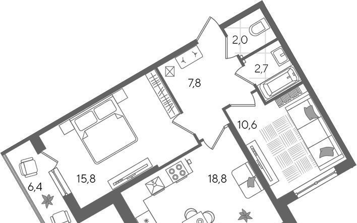 квартира г Краснодар р-н Карасунский ул Новороссийская 88 фото 1