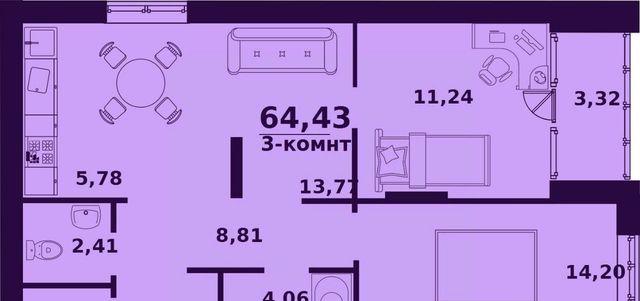 р-н Заволжский ЖК «Сиреневый» 4 фото