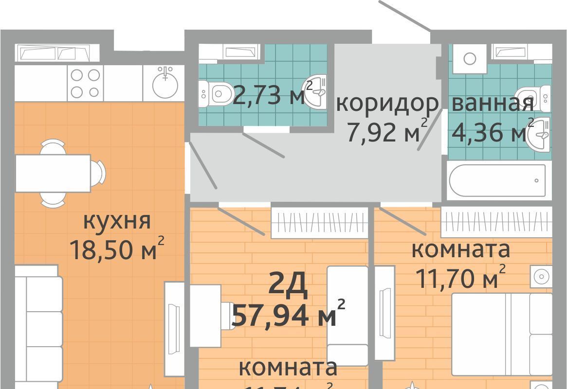 квартира г Екатеринбург р-н Верх-Исетский ВИЗ жилрайон, Семейный квартал Дружный жилой комплекс фото 1