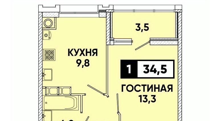 квартира г Ставрополь р-н Промышленный пр-кт Российский 17к/1 фото 1