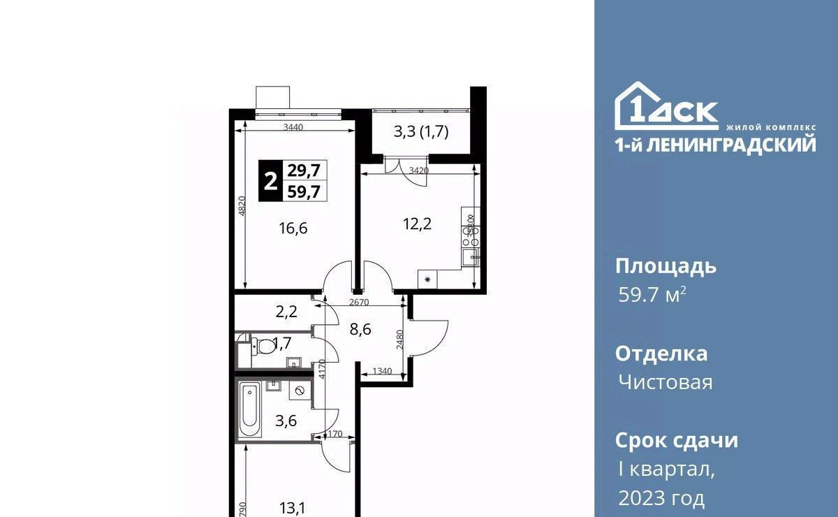 квартира г Москва метро Ховрино ш Ленинградское 228к/4 фото 1