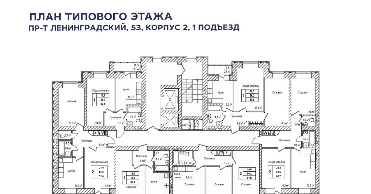 квартира г Кемерово р-н Ленинский пр-кт Ленинградский 53к/2с фото 2