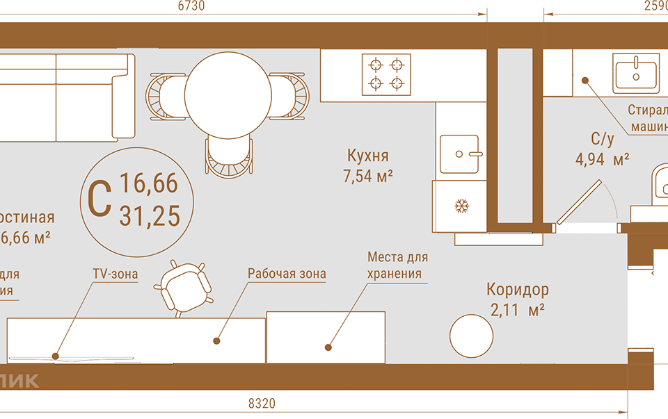 квартира г Уфа пр-кт Октября 75 городской округ Уфа фото 1