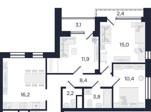 квартира г Екатеринбург Динамо ул Азина 3/1 фото 1