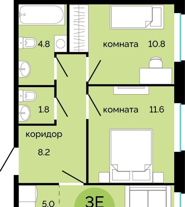 квартира г Пермь р-н Свердловский Краснова ЖК Красное яблоко фото 1