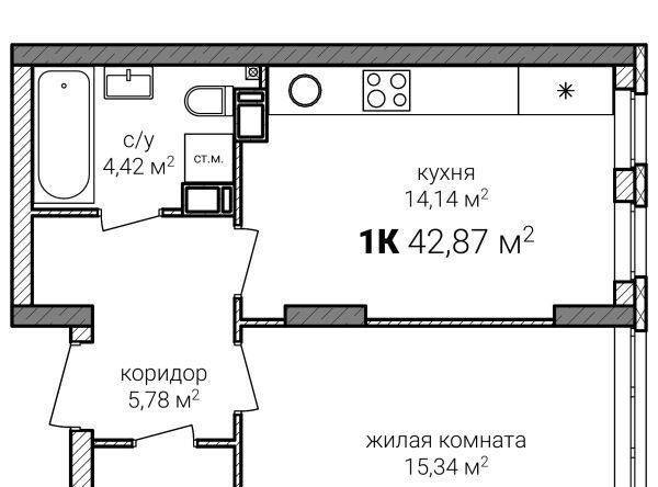 квартира г Нижний Новгород Горьковская ЖК Зенит-2 фото 1