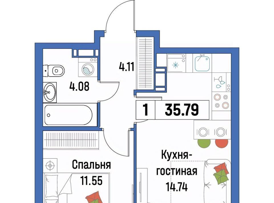 квартира р-н Всеволожский г Мурино ЖК «Урбанист» Девяткино фото 1