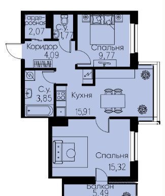 квартира р-н Всеволожский г Кудрово пр-кт Строителей 4/1 Улица Дыбенко фото 1