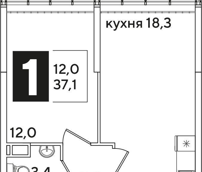 квартира г Краснодар р-н Прикубанский ЖК Самолёт-6 фото 2