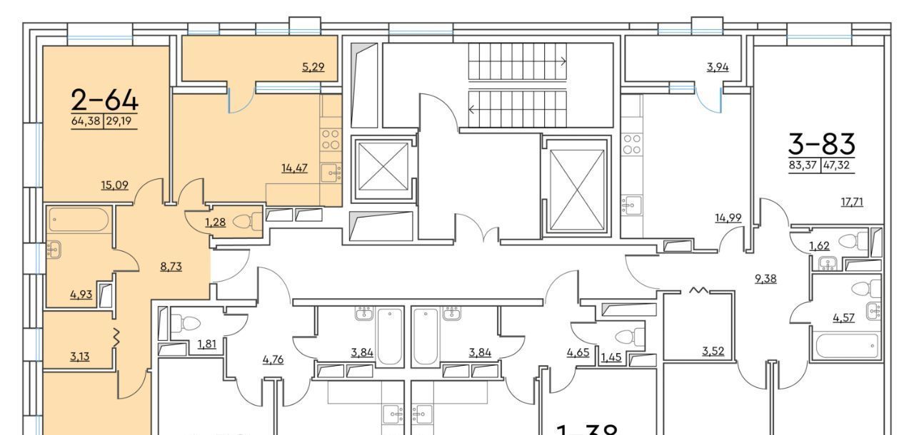 квартира г Санкт-Петербург метро Лесная ул Студенческая 14к/2 фото 2