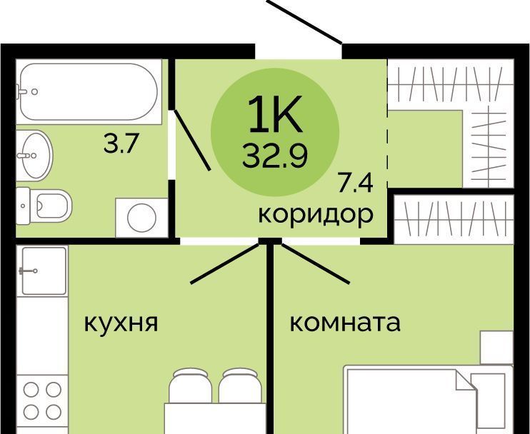 квартира г Пермь р-н Свердловский Краснова ЖК Красное яблоко фото 1