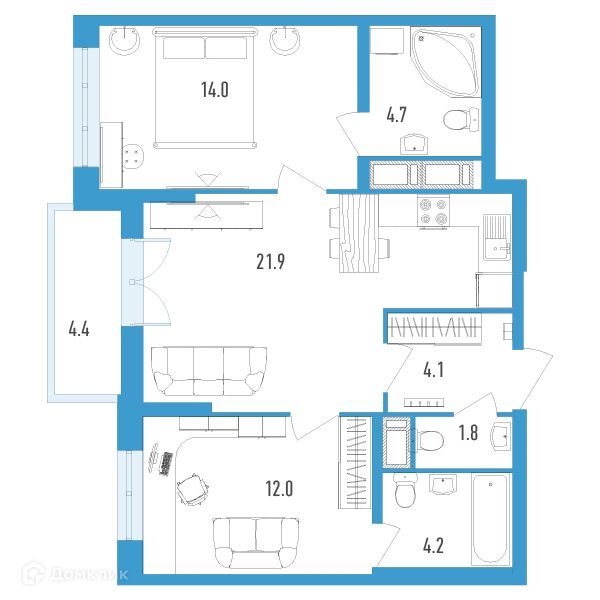 квартира г Санкт-Петербург б-р Головнина 3к/1 Василеостровский район фото 1