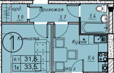 квартира г Батайск ул Олимпийское Кольцо 36к/19 фото 1