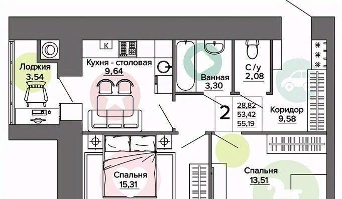 квартира г Рязань р-н Московский ЖК «Видный» фото 6