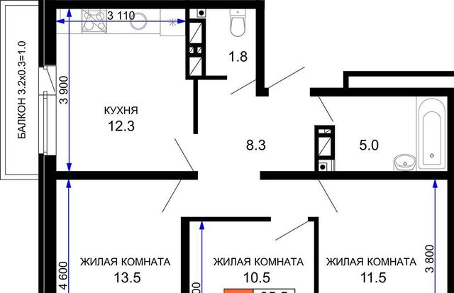 р-н Прикубанский дом 2к/19 фото