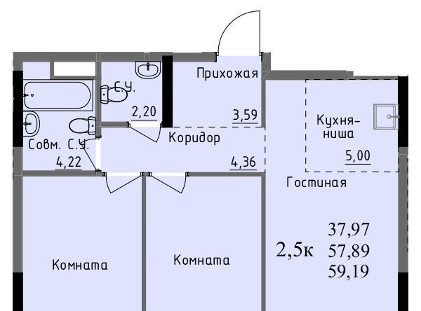 квартира г Ижевск р-н Первомайский проезд Ключевой 23а Поселок фото 1