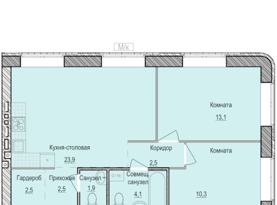 квартира Санвилл жилой комплекс, 5, Завьяловский район, с. Первомайский фото 1