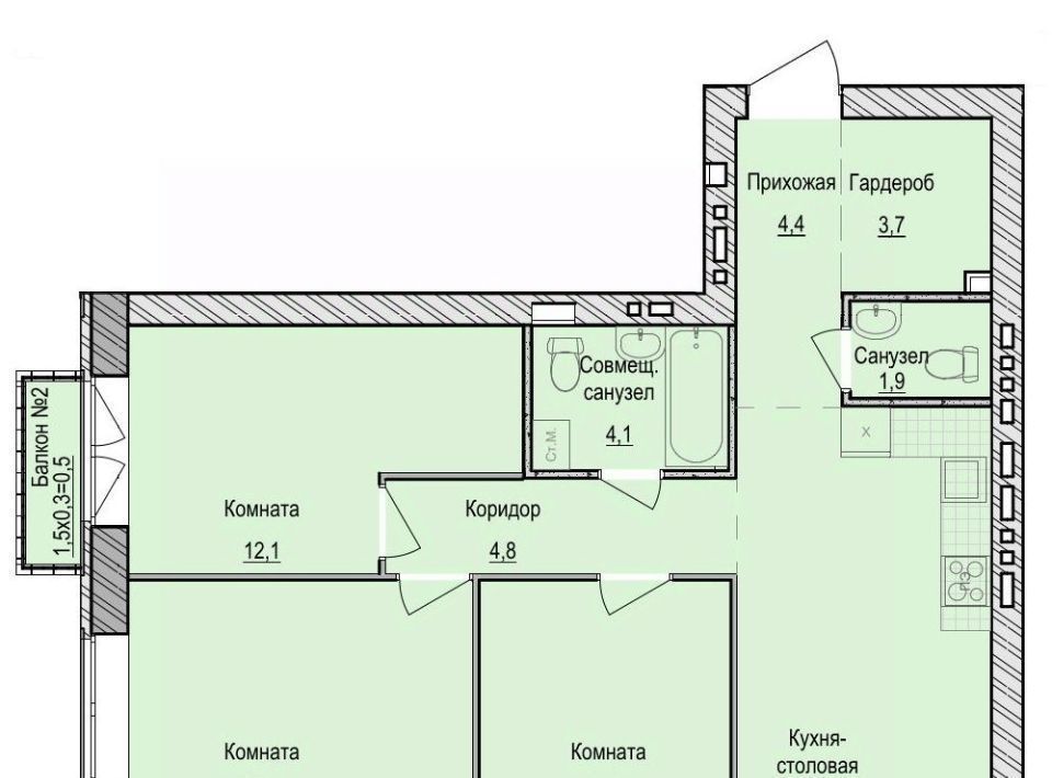 квартира ул. Архитектора Сергея Макарова, 1/2, Завьяловский район, с. Первомайский фото 1