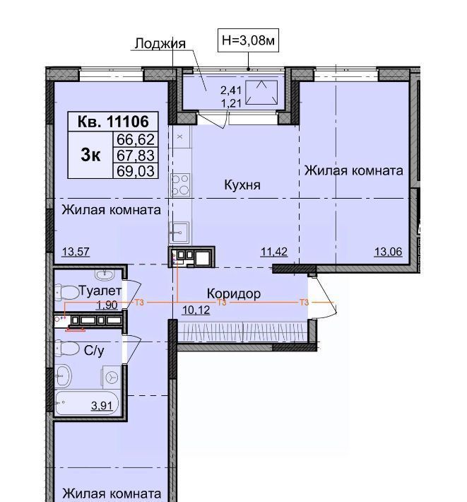 квартира г Ижевск р-н Индустриальный Столичный ЖК «Фамильный» фото 1