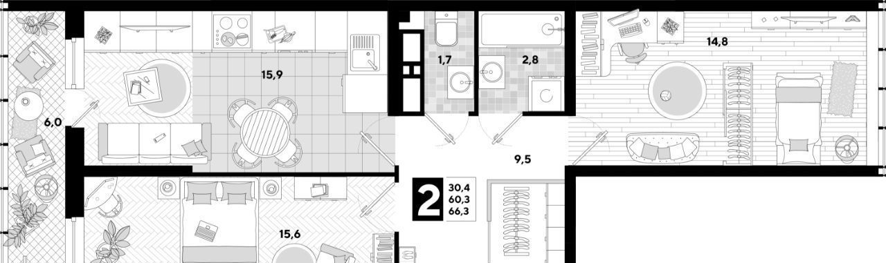 квартира г Краснодар р-н Прикубанский ул им. Константина Гондаря 103 фото 1