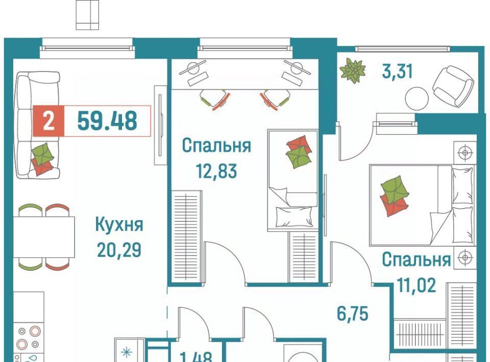 квартира р-н Всеволожский г Мурино ЖК «Графика» Девяткино фото 1