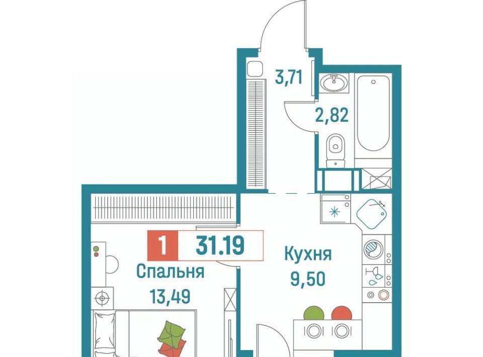 квартира р-н Всеволожский г Мурино ЖК «Графика» Девяткино фото 1