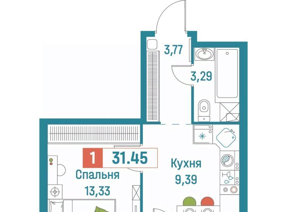 квартира р-н Всеволожский г Мурино ЖК «Графика» Девяткино фото 1