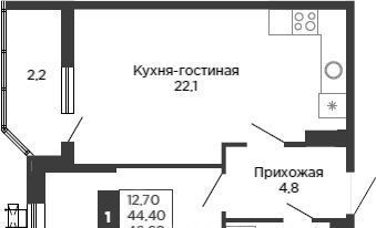 квартира г Краснодар р-н Карасунский ЖК «Сказка Град» фото 1