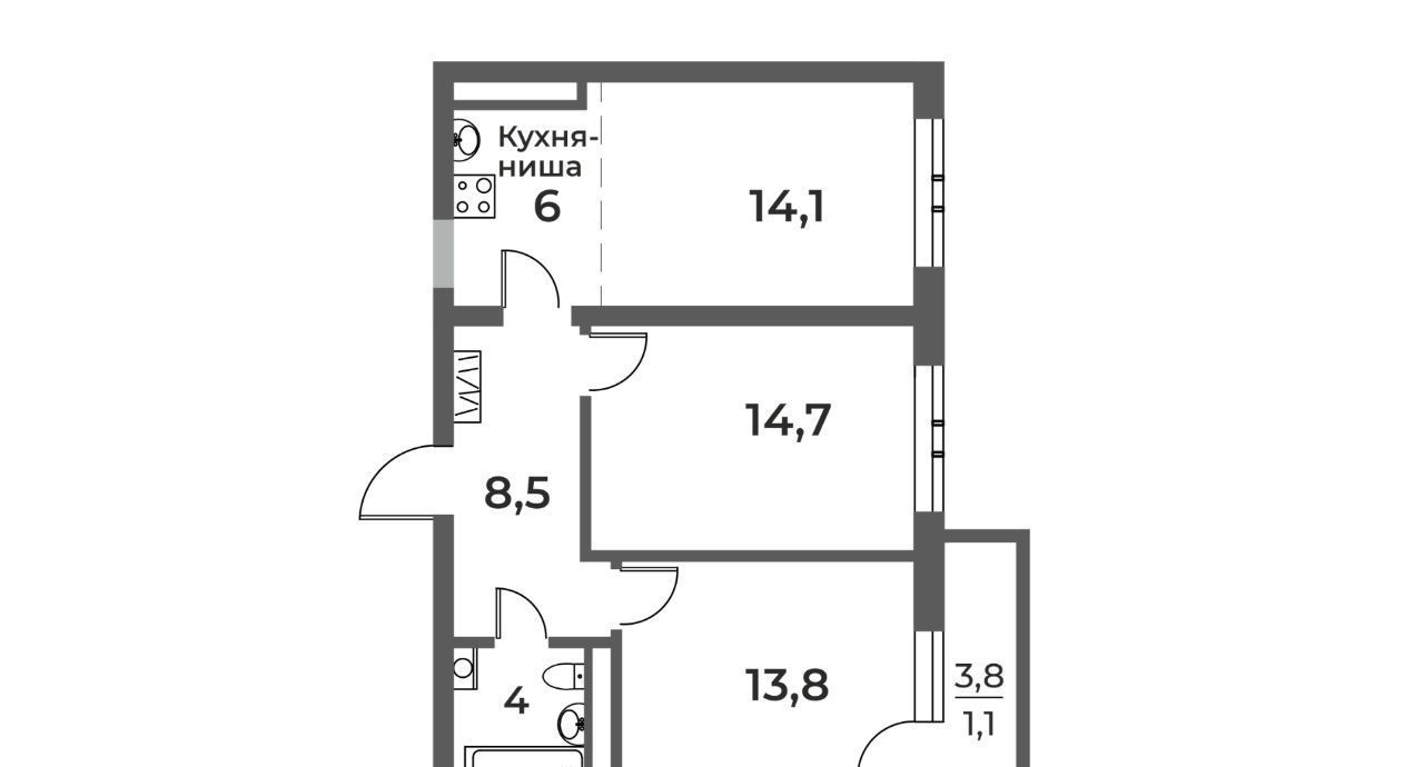 квартира г Новокузнецк р-н Центральный ул Уфимская 4 фото 1