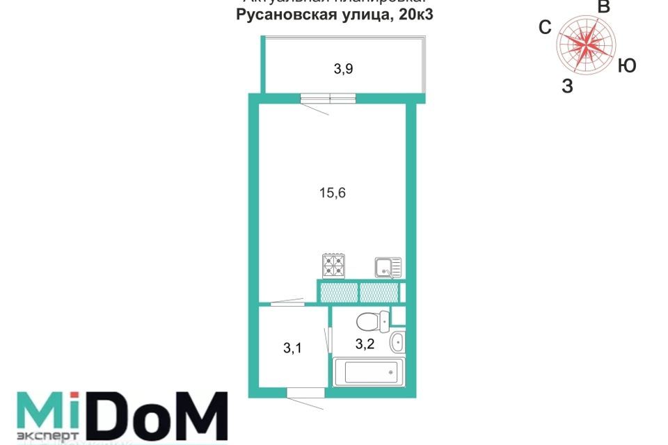 квартира г Санкт-Петербург ул Русановская 20к/3 Невский район фото 2