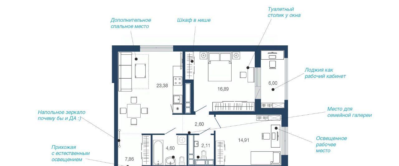 квартира г Липецк р-н Советский микрорайон «Елецкий» 2/12 фото 1