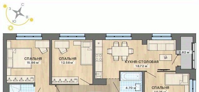 квартира г Екатеринбург п Широкая Речка ЖК Нова парк Чкаловская фото 1