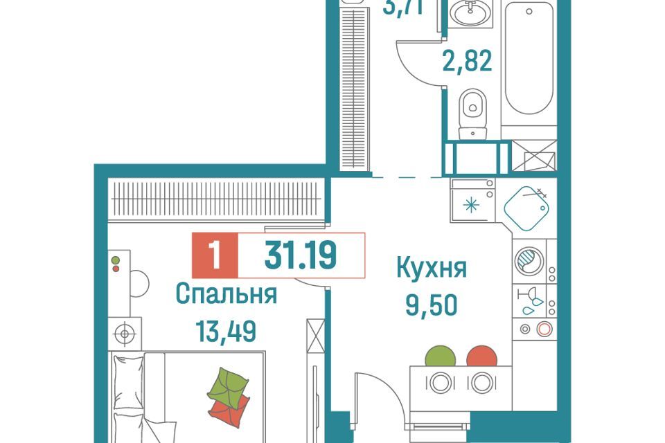 квартира р-н Всеволожский г Мурино ул Екатерининская 16/5 фото 1