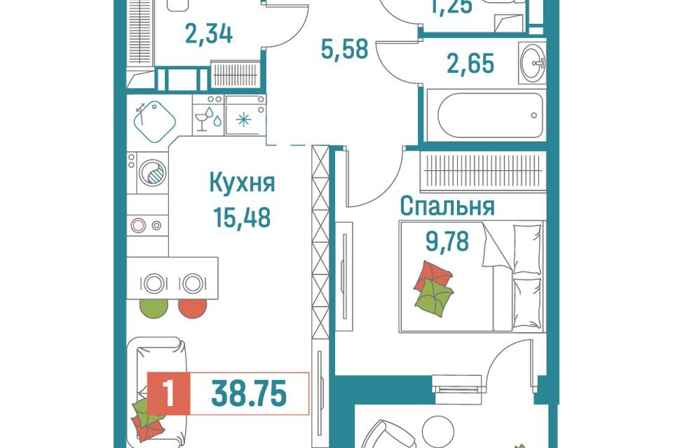 квартира р-н Всеволожский г Мурино ул Екатерининская 16/5 фото 1