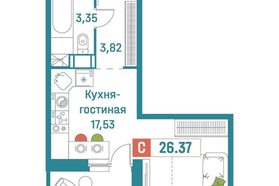 квартира р-н Всеволожский г Мурино ул Екатерининская 16/5 фото 1