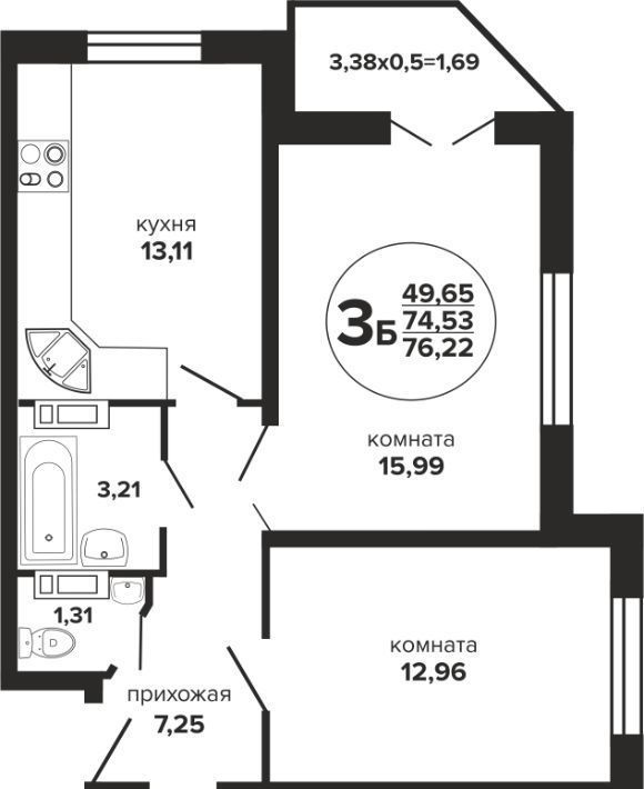 квартира г Краснодар р-н Прикубанский ул Российская 257/7 1 фото 1