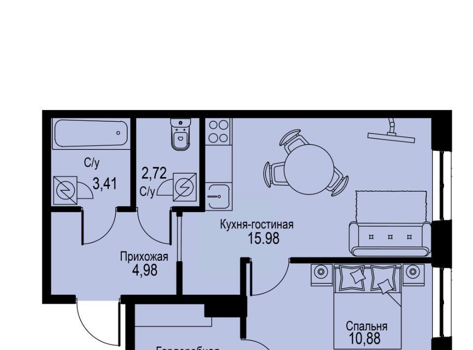 квартира р-н Всеволожский г Кудрово ЖК Айди Кудрово 5 Улица Дыбенко, Заневское городское поселение фото 1