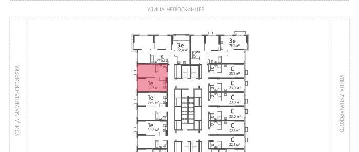 квартира г Екатеринбург Уральская Центральный ЖК «Азина 16» жилрайон фото 2