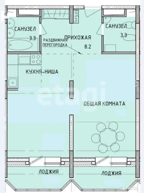 квартира г Тула р-н Пролетарский микрорайон «1-й Юго-Восточный» фото 2
