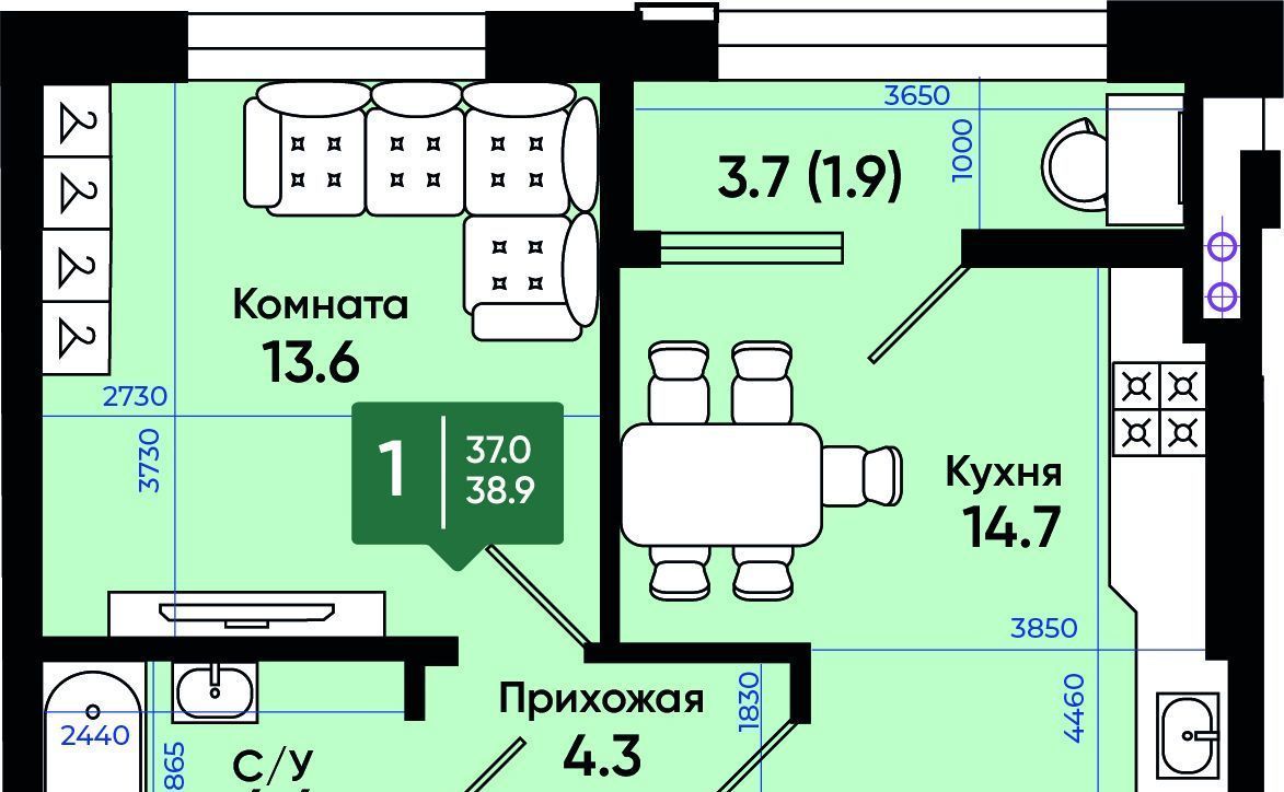 квартира г Батайск ул Олимпийское Кольцо 36к/13 фото 1