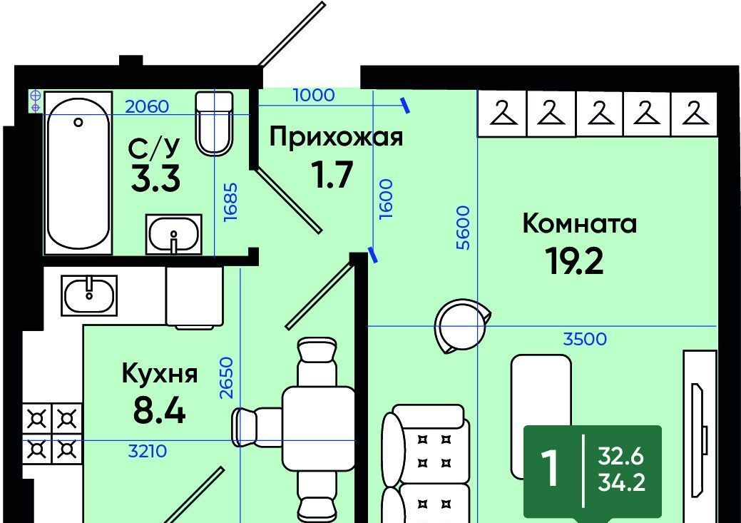 квартира г Батайск ул Олимпийское Кольцо 36к/20 фото 1