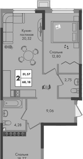 квартира г Краснодар р-н Прикубанский ул им. генерала Брусилова 1/1 5 лит фото 1