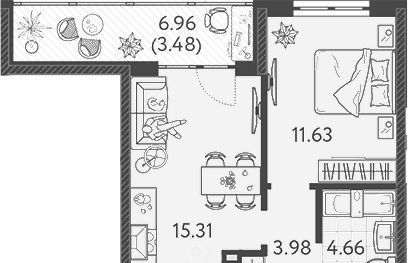 квартира г Краснодар р-н Прикубанский ул им. Кудухова Б.С. 3 фото 1