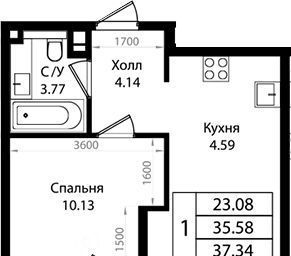 квартира г Краснодар р-н Карасунский микрорайон Хлопчато-бумажный Комбинат Жилой район «Патрики» квартал фото 1