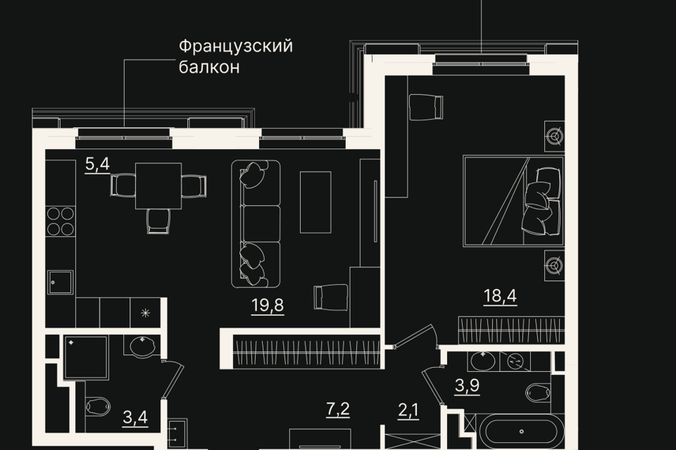 квартира г Тюмень ул Щербакова 2к/1 городской округ Тюмень фото 1