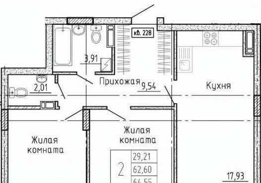 квартира г Воронеж р-н Коминтерновский пр-кт Московский 66 фото 1