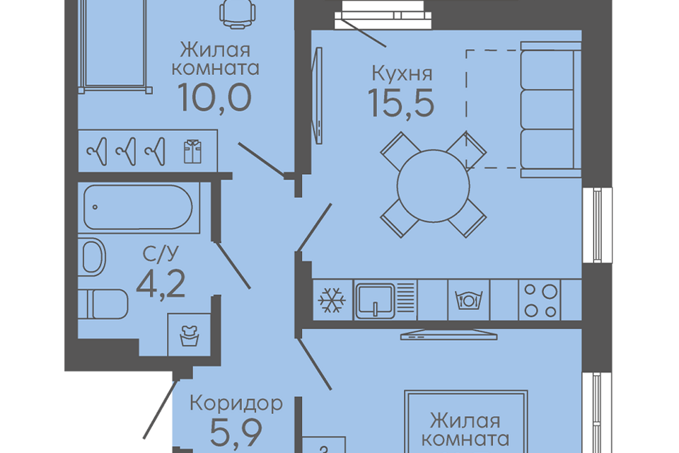 квартира г Екатеринбург б-р Новосинарский 4 Екатеринбург, муниципальное образование фото 1