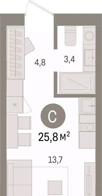 квартира г Тюмень р-н Центральный ул Мысовская 26к/1 фото 1